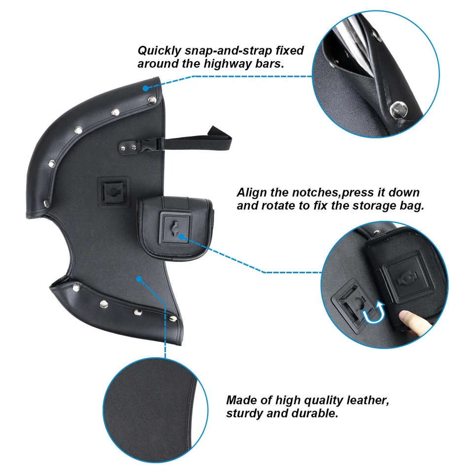 Engine Guard Cover Soft Lowers Chaps Leg Warmer Bag for Indian Chief 2014-2023 - Image 4 of 4