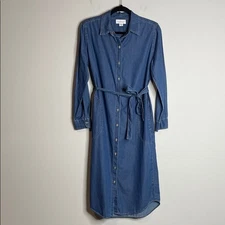 Velvet by Graham & Spencer Women’s Chambray Button Down Belted Dress Size XS