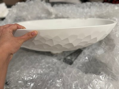 Modern Ceramic Vessel Sink - Bathroom Vanity Bowl -Small Oval White