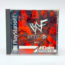 WWF Attitude Wrestling PlayStation 1 PS1 TESTED Manual Reg Card MISSING REAR ART