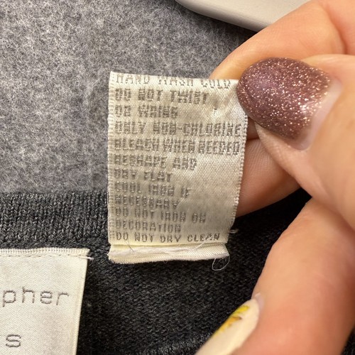 Christopher & Banks Sweater Women's Gray Medium Acrylic Beaded - Picture 4 of 11