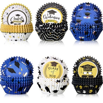 Sabary 600 Pieces Graduation Cupcake Liners Baking Cups Liners Craft Paper