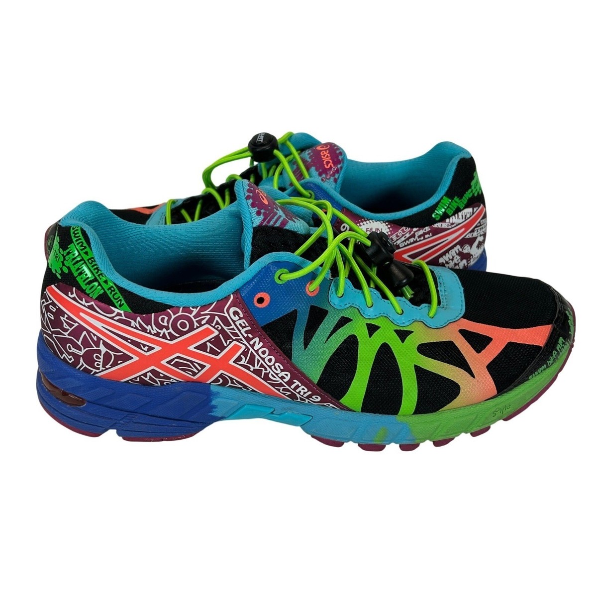 Asics Noosa Tri Shoes Mens Size 9.5 Neon Multicolor Sneakers MISSINGSOLES mens-asics-noosa-tri-15-  main image 4