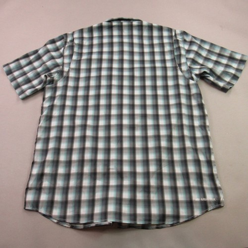 Ariat Shirt Mens Large Short Sleeve Button Front Pocket Outdoors Plaid Workwear - Picture 6 of 10