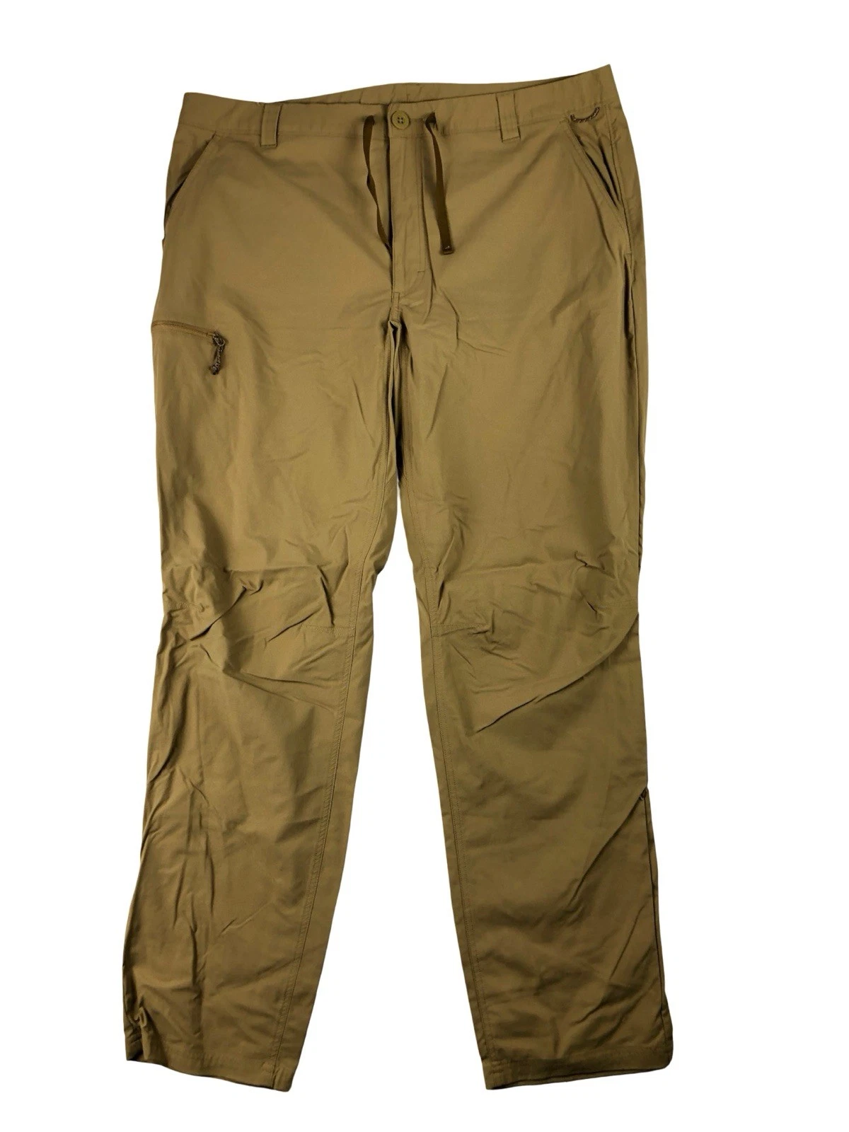 REI Sahara Path Softshell Pants Mens 38x32 Khaki Beige Nylon Stretch Chino