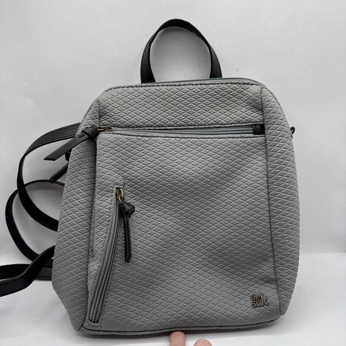 The Sak Backpack Gray Olvera Bag Quilted Bag Rucksack Mini  display picture 2