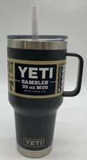 Yeti Rambler 35oz Stainless Steel Insulated Travel Mug with Straw Lid, Charcoal