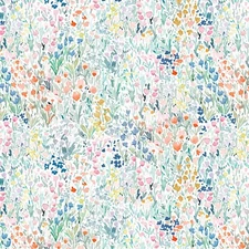 Floral Fabric | Watercolor Flower Green Blue Orange | Dear Stella YARD