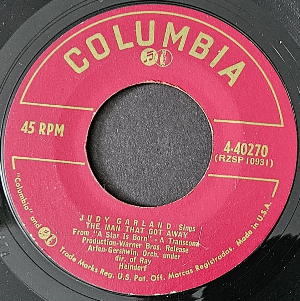 JUDY GARLAND The Man That Got Away RARE Columbia Issue 45rpm PROMO & REG! - Image 2 of 4