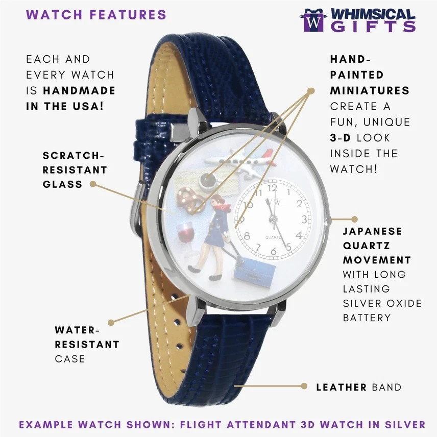 Whimsical Gifts Handmade Unisex Watch – 3D Miniature Art Design - Image 2 of 4