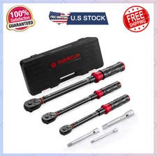 SUERCUP 1/4 3/8 1/2-inch Drive Torque Wrench - 3Pcs Torque Wrench Set 20-240i