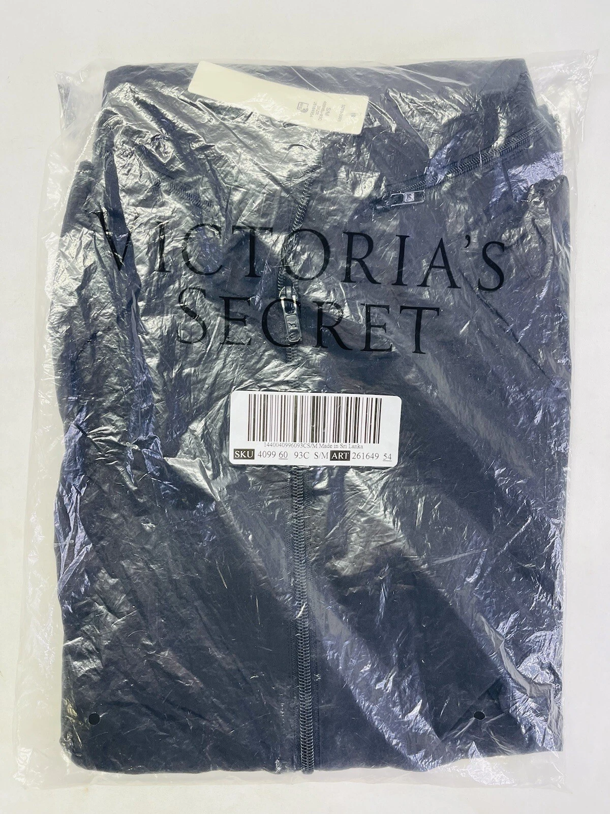 UNDERCOVER Giacca a vento Victoria's Secret ROSA Anorak nera finto collo cappuccio nuova con etichetta S M