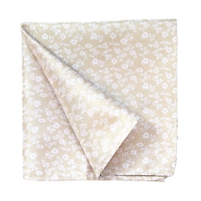 Hanky Pocket Square Handkerchief by Lloyd Attree & Smith Champagne Beige Floral