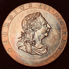 1797 Great Britain George III Cartwheel Twopence Historical Token