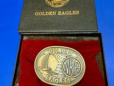 NRA National Rifle Association GOLDEN EAGLES Commemorative Vintage Belt Buckle