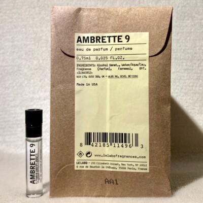 Le Labo Ambrette 9 Eau de Parfum EDP Sample Vial .025oz, .75ml New