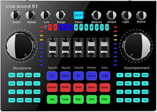 Bluetooth Mini Sound Mixer Board Live Sound Card for Live Streaming Voice Change