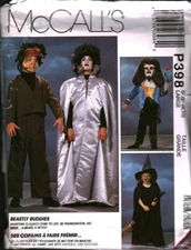 P398 Vintage McCalls SEWING Pattern Child Halloween Costume Monsters Witch Beast