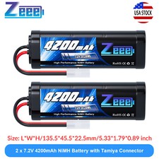 2x Zeee 7.2V 4200mAh NiMH Battery Tamiya Plug for RC Car HPI Kyosho Tamiya Losi