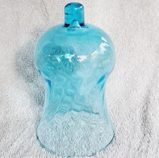 Vintage Homeco Votive Candle Cup Blue Swirl Glass 5.5" Cup Height