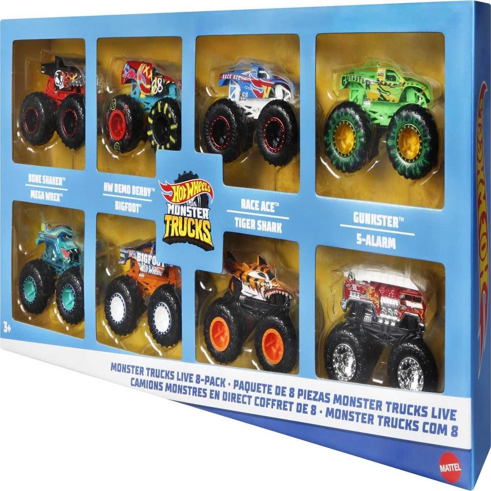 Hot Wheels Monster Trucks 1:64 Scale Vehicle Mix 5 Case of 8