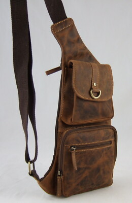 GreenBurry Bodybag Crossover-Bag Rind-Leder Vintage Daypack Rucksack Cross 1612