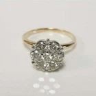 2Ct Round Lab-Created Diamond Cluster Flower Shape Ring 14K Yellow Gold Finish