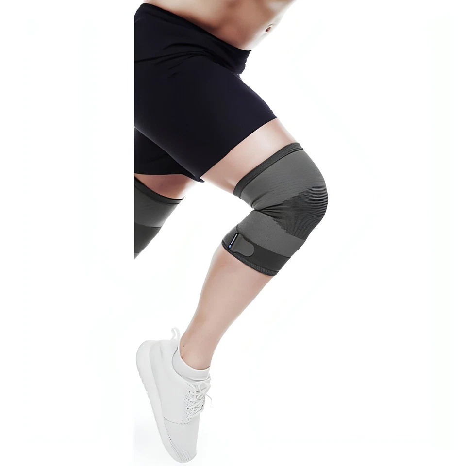 Rehband QD Knitted Sleeve Knee Support Grey Gym - Image 2 of 4