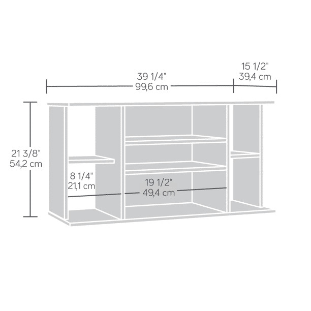 40-inch TV Stand Adjustable Shelves Modern Media Console Display Storage Brown