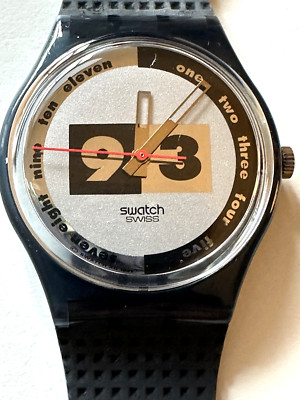 Brand New! Swatch ''93'' sleek, black band, perfect condition!!! 