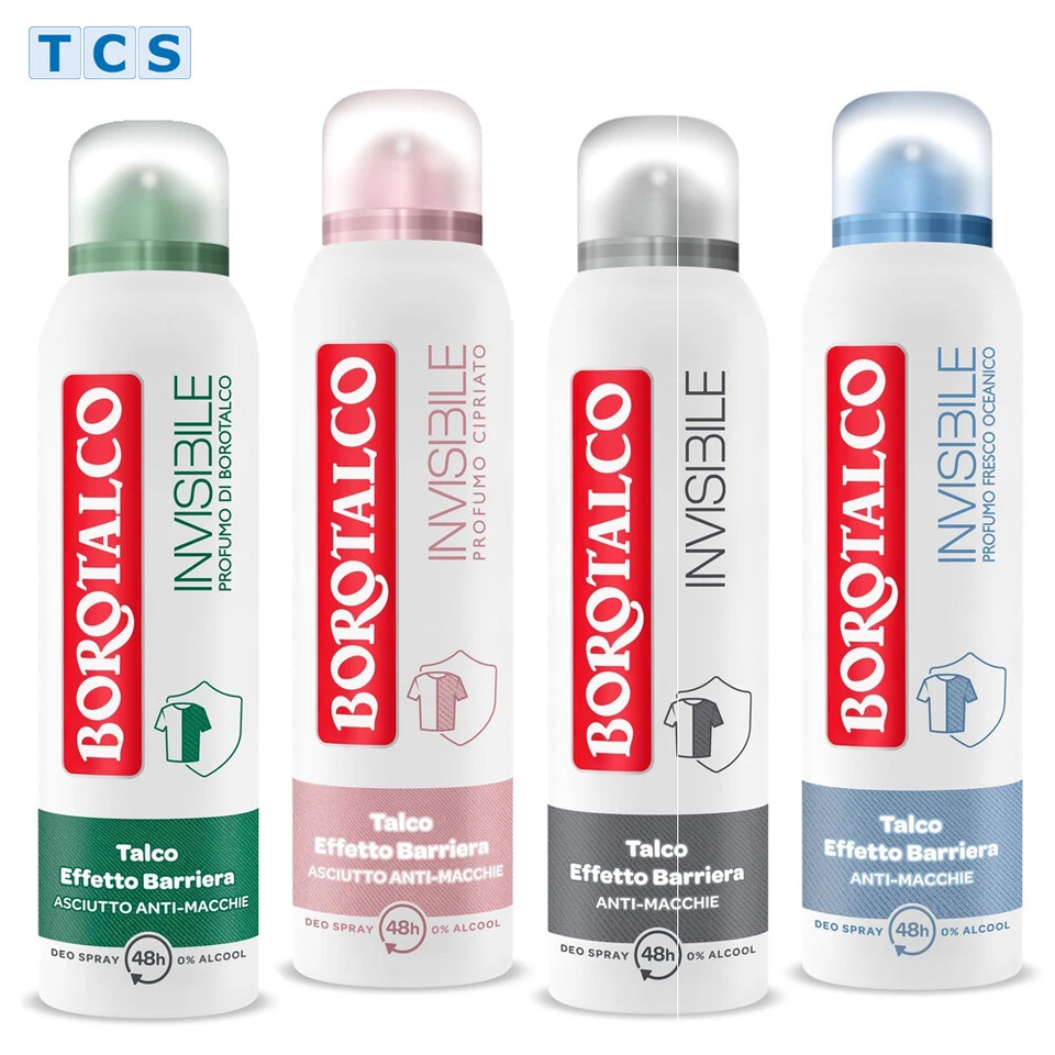 BOROTALCO Deo Spray INVISIBLE, Antitranspirant keine Flecken, in 4 Düften, 150ml