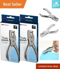 Alloy Steel 1 Hole Punch - Punches 5 Sheets - Pack of 2 - Silver