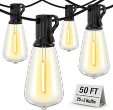 Outdoor String Light 50FT LED Warm Edison String Lights Outdoor ST38 Lighting