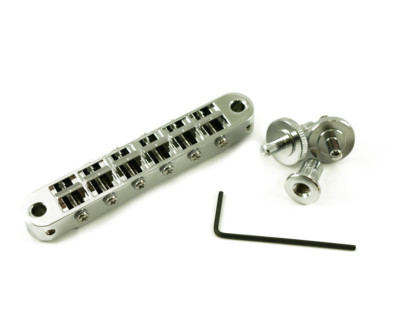 TonePros T3BP-C Locking Tune-o-matic NASHVILLE Bridge - Chrome - NOTCHED