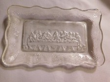 Last Supper Indiana Clear Glass Mini Dish Tray