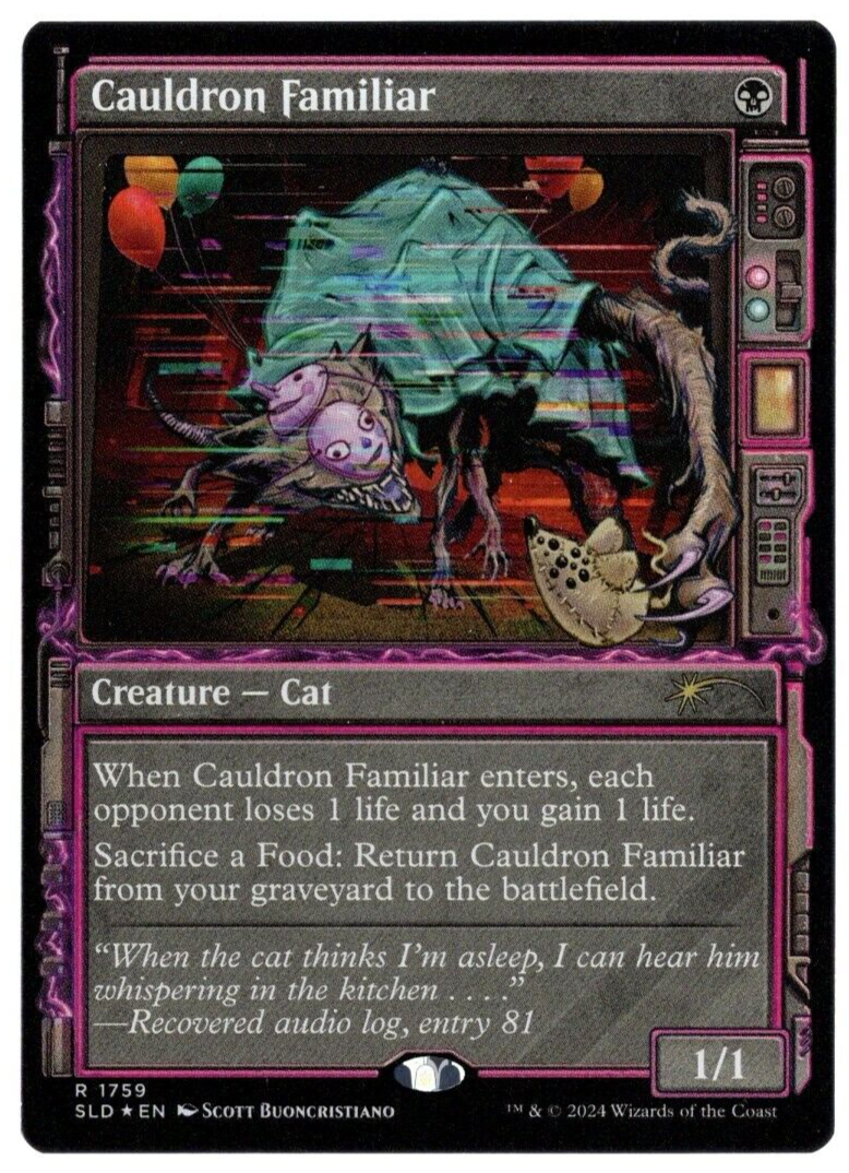 Cauldron Familiar 1759 Rainbow Foil Duskmourn Secret Lair MTG Near