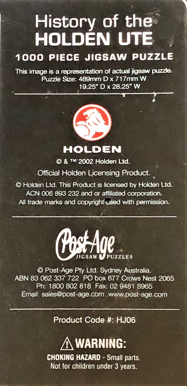 "History of the HOLDEN UTE" 1000 piece collectable Tin Box Jigsaw Puzzle. NEW! eBay