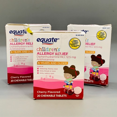 Equate Children's Allergy Relief 20 Cherry Chewable 3PK 1/24