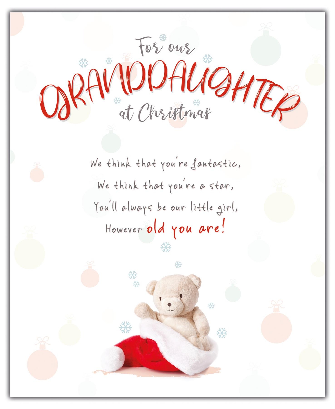 Granddaughter Christmas Card, Granddaughter Christmas Cards, Christmas Card For