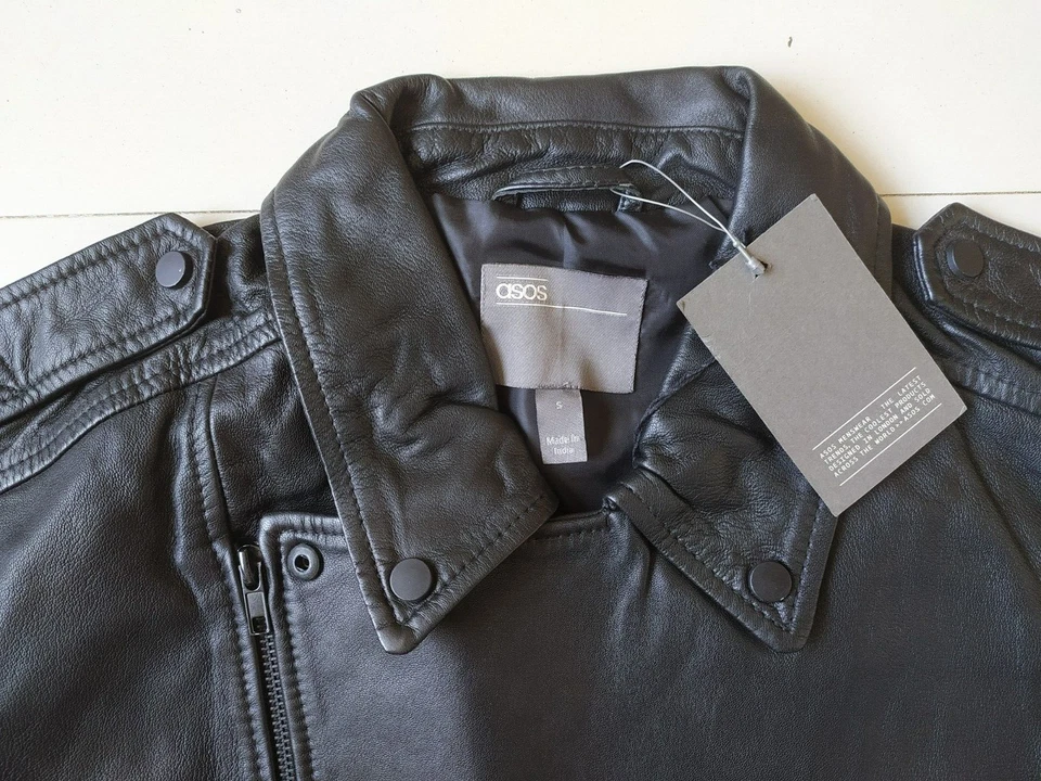ASOS Men's Leather Biker Jacket $250 WORLWIDE SHIPPING - Image 4 of 4