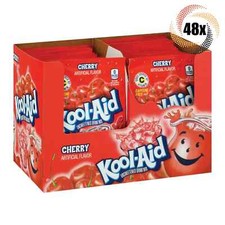 Full Box 48x Packets Kool-Aid Cherry Flavor Soft Drink Mix  Caffeine Free