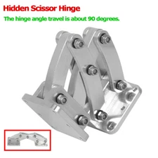 90 Degrees Hidden Scissor Hinge 6061 Aluminum Large Load Hinge Base Bracket Kit