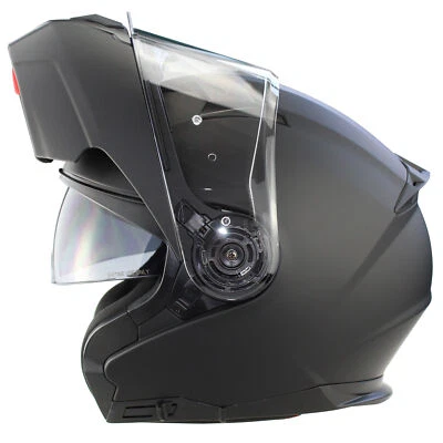 3GO Flip Up Motorcycle Modular Helmet Motorbike Scooter Dual Visor E335 MT.Black