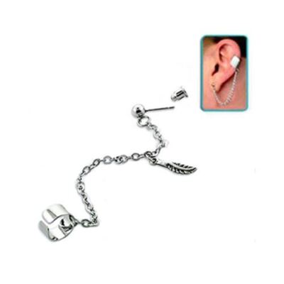 925 Sterling Silver Slave Earring Ear Cartilage Helix Cuff Jewelry Feather 20G