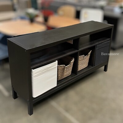 ミツウロコ IKEA KALLAX Ikea KALLAX TV unit, black-brown, 57 3/4x23 1/2 