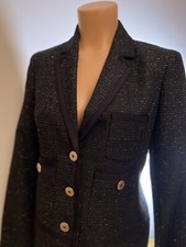 *brand New* Designer Kasper Black Jacket With Gold Thread Buttons Uk 8 10