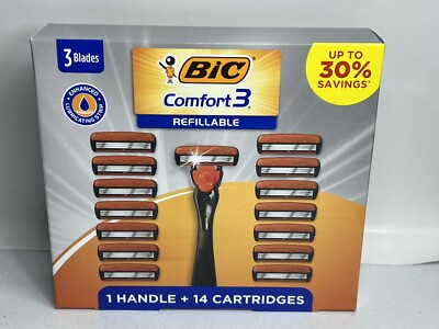 Bic Comfort 3 Razor Gift Set (1 handle 14 cartridges per package) Mens ...