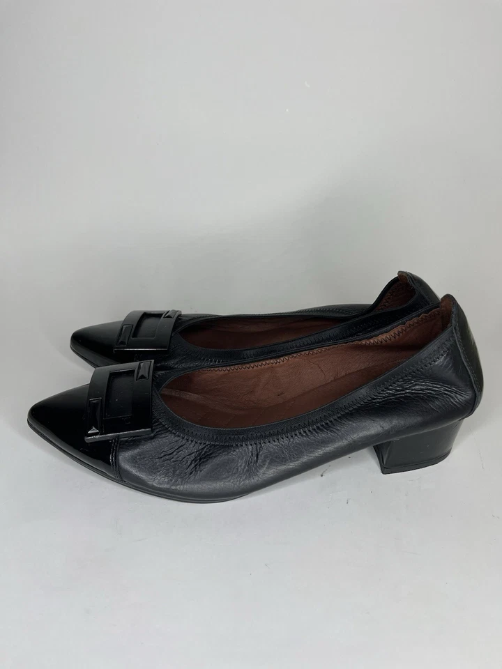 Hispanitas 女式鞋高跟鞋黑色皮革 39 码 US 8 西班牙制造 — 第 3/4 张图片