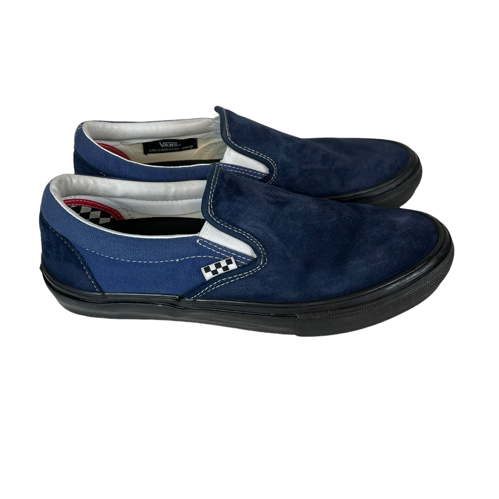 VANS Navy Blue Suede and Fabric Popcush Slip-On Skate Sneakers Men\u0026#039;s  9.5 | eBay