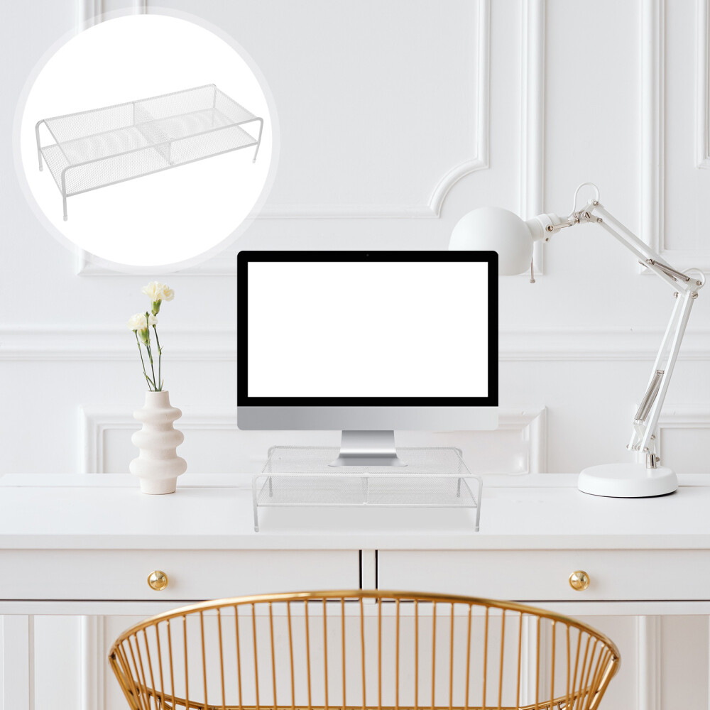 2-Layer Monitor Stand Laptop Riser Desk Organizer for Computers and Laptops-image